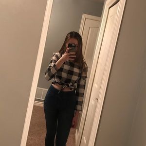 Plaid Flannel Button-Up Shirt